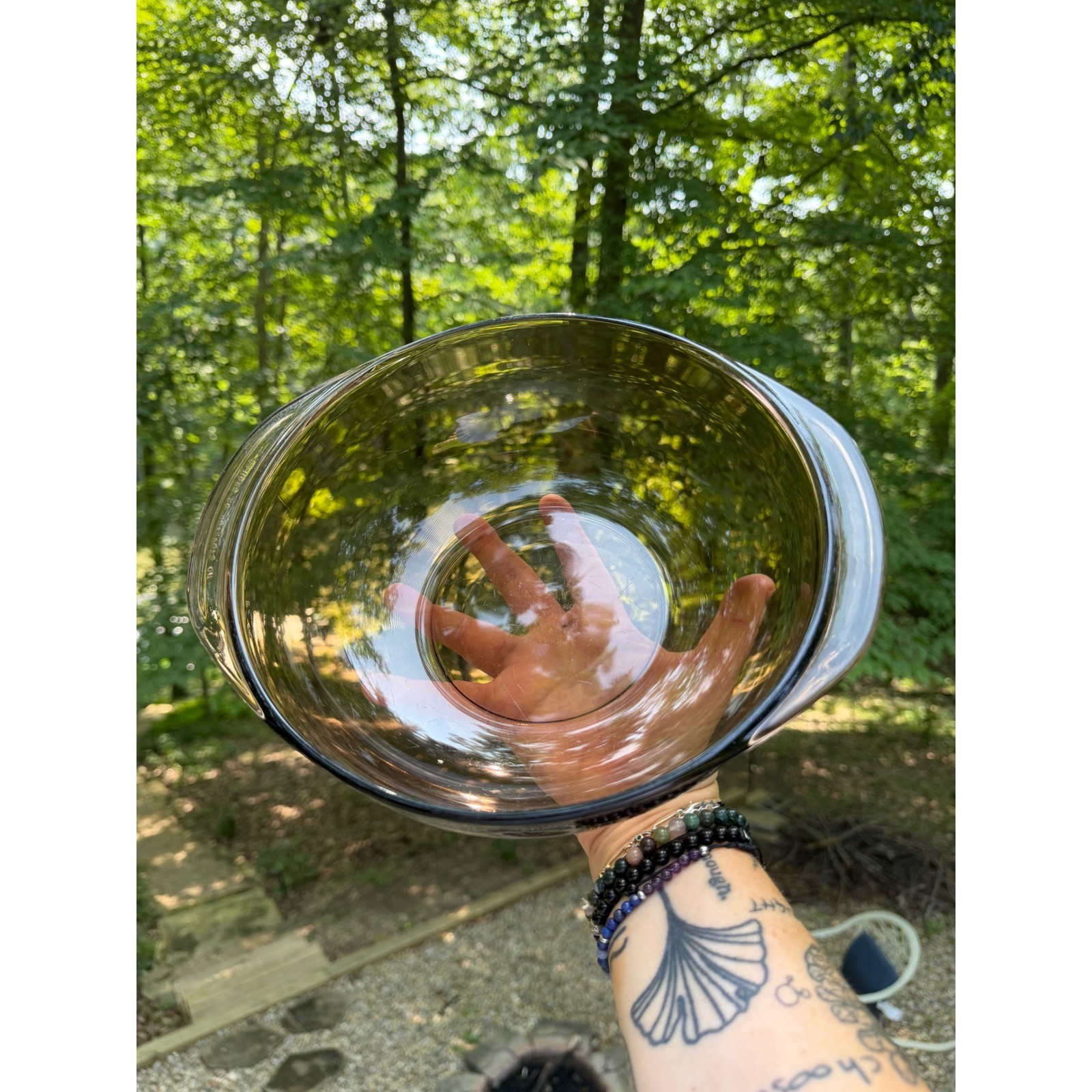Vintage Pyrex Fireside Smoked Glass Mixing Bowl 024 2L | Brown Amber Glass Dish