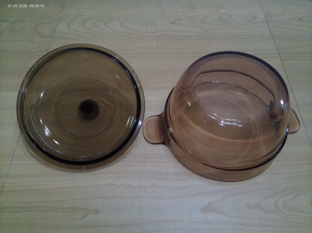 Corning Visions Ware Amber V-20-B Double Boiler Insert & Lid V1.5C Pyrex France