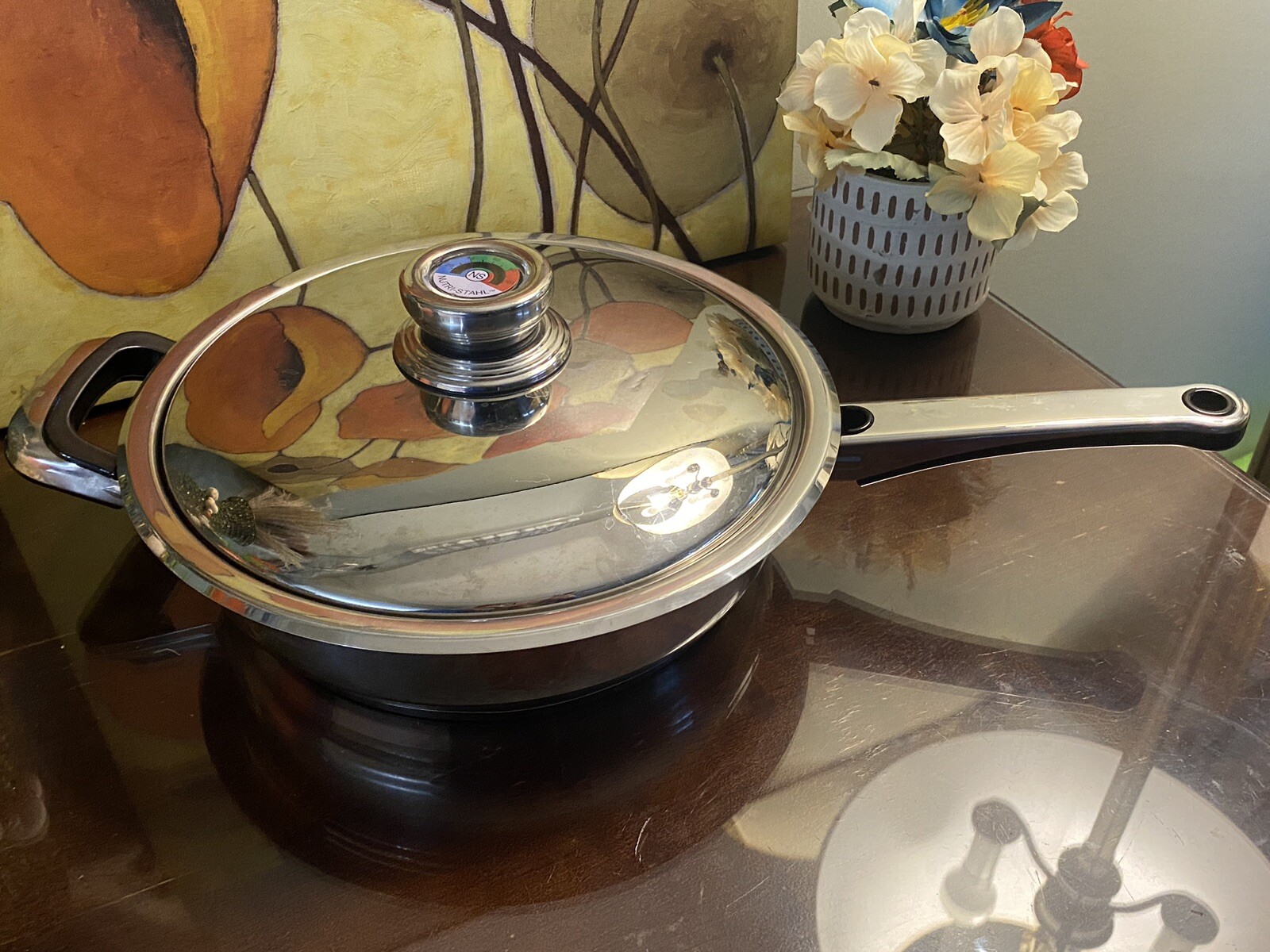 NUTRI-STAHL 24 ELEMENT, 10″ Nutri Thermic Base SAUCEPAN/ SKILLET WITH LID