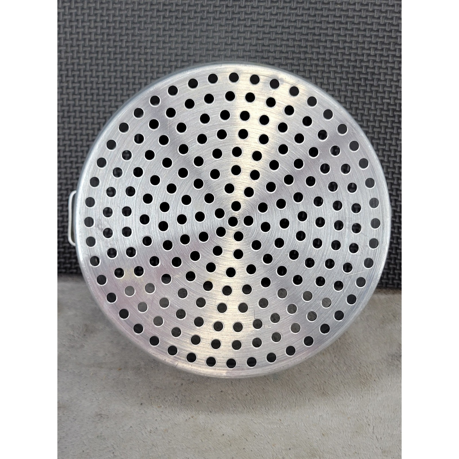 Vintage Aluminum Steamer Basket Insert Round Pot Strainer Dual Handles Taiwan