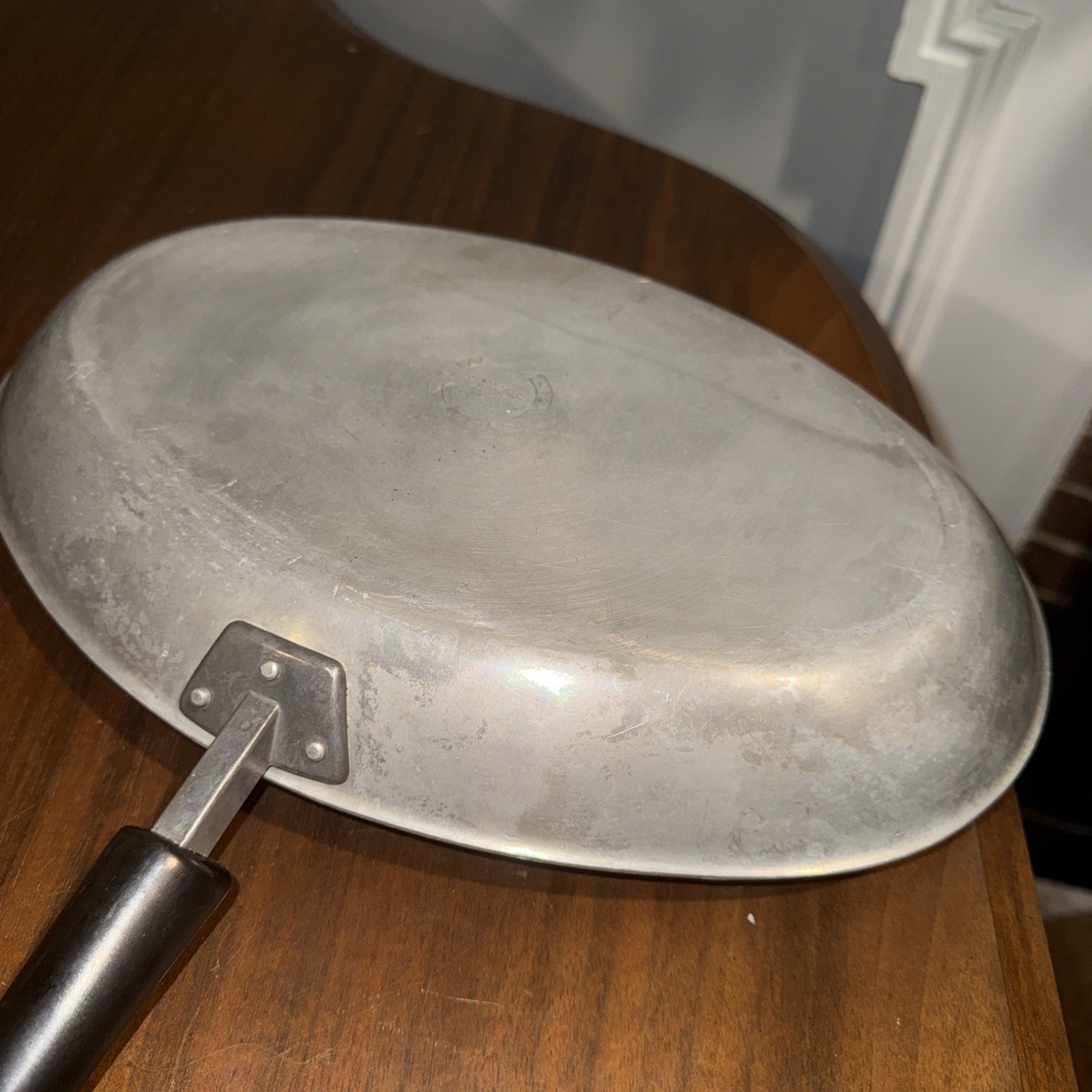 Stainless T-Fal Oval Skillet Frying Pan 10”x14” Made In France Fish Or Sauce VTG