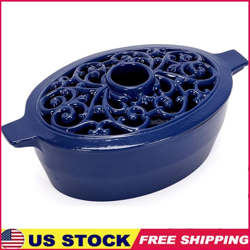 Cast Iron Wood Stove Steamer Humidifier Aroma Diffuser Durable Heavy Duty Blue