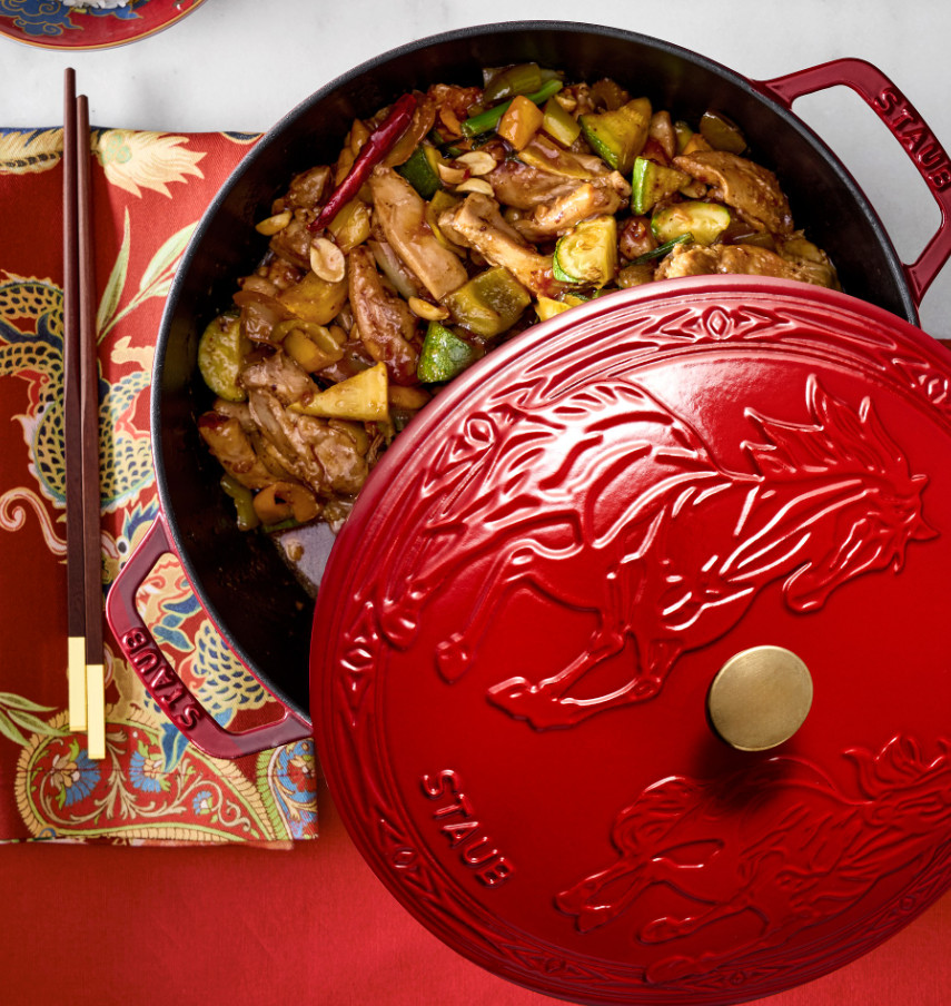 Staub Enameled Cast Iron Essential French Oven with Horse Lid, 5-Qt