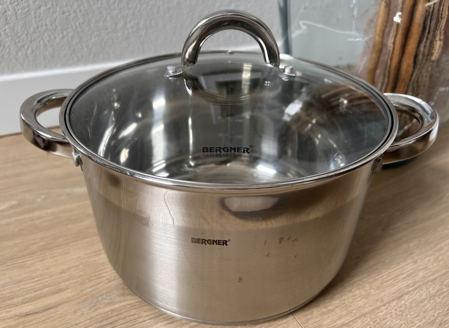 Bergner Essential Series Stainless Steel 5 quart Casserole Lid Cookware Italy