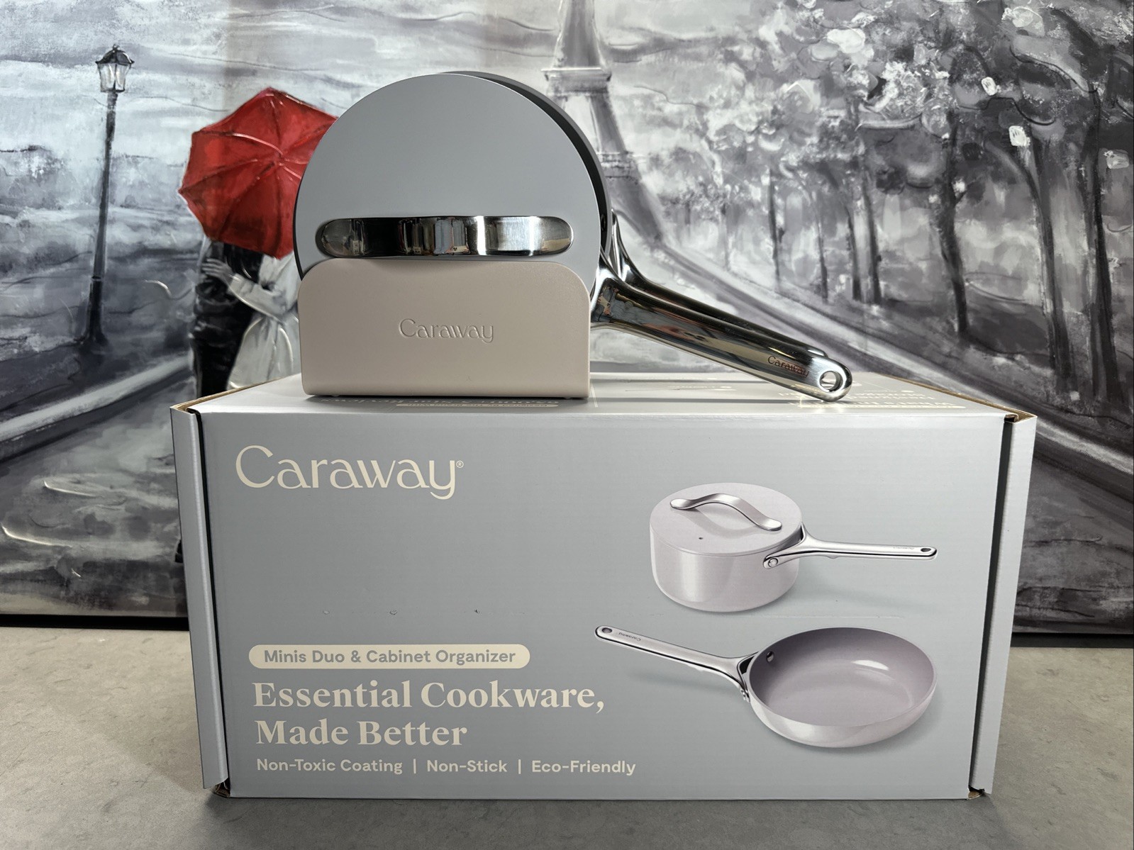 Caraway Ceramic Mini Fry Pan & Mini Sauce Pan Duo 8″ & 1.75QT, Gray