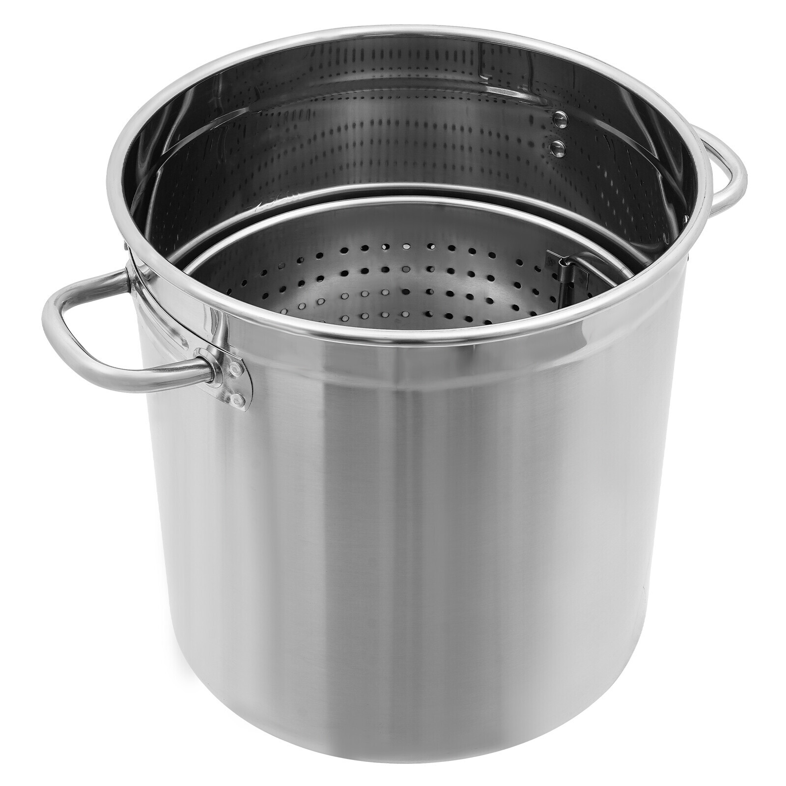 78 QT Stainless Steel Seafood Boil Pot With Basket Heavy Duty Cooking Pot W/ Lid
