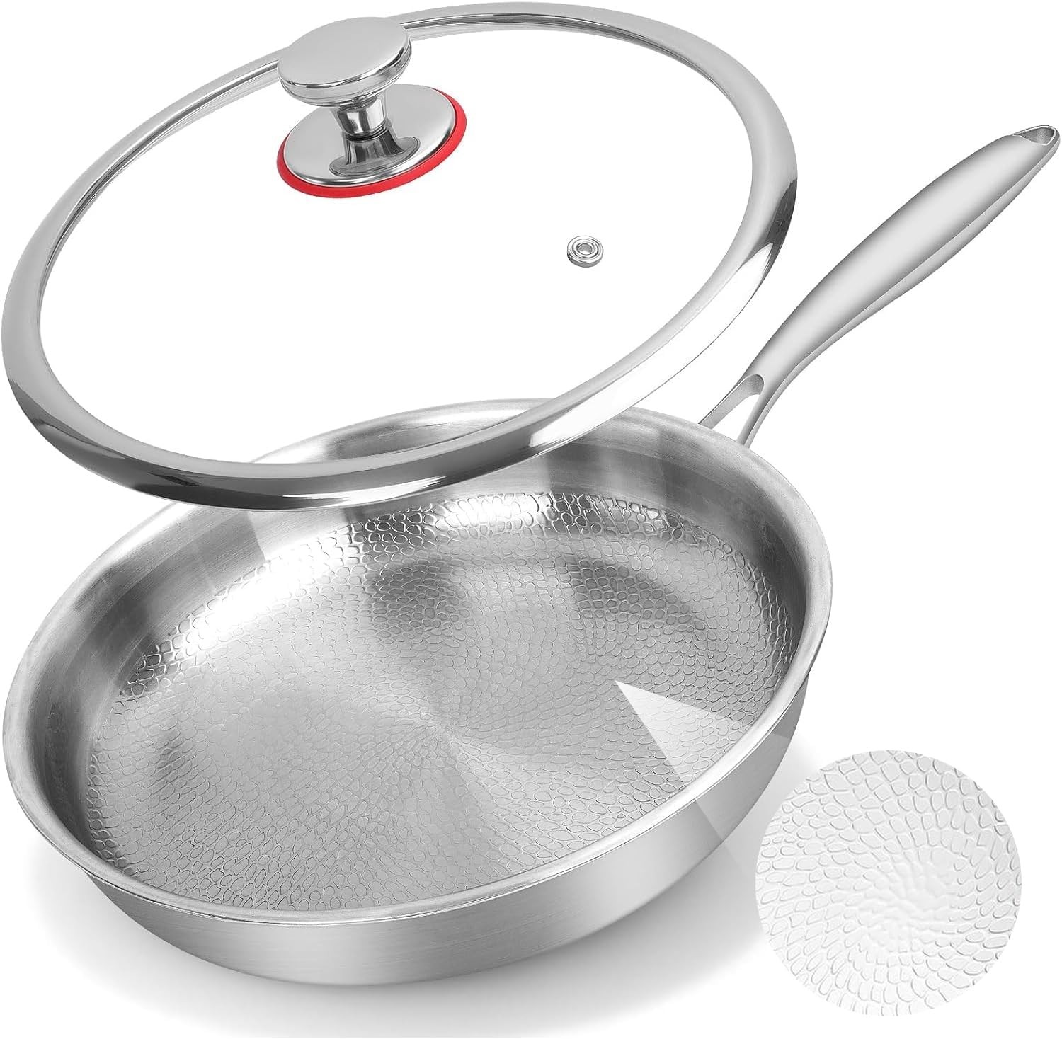 NEW Titanium Hammered Nonstick Fry Pan Ultra Durable Scratch Resistant Cookware