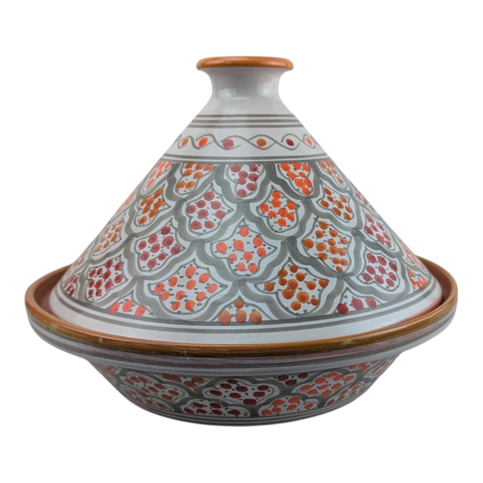 NEW Williams Sonoma Tunisian Hand Painted Dots Tagine Slow Cooking 10.5″ dia