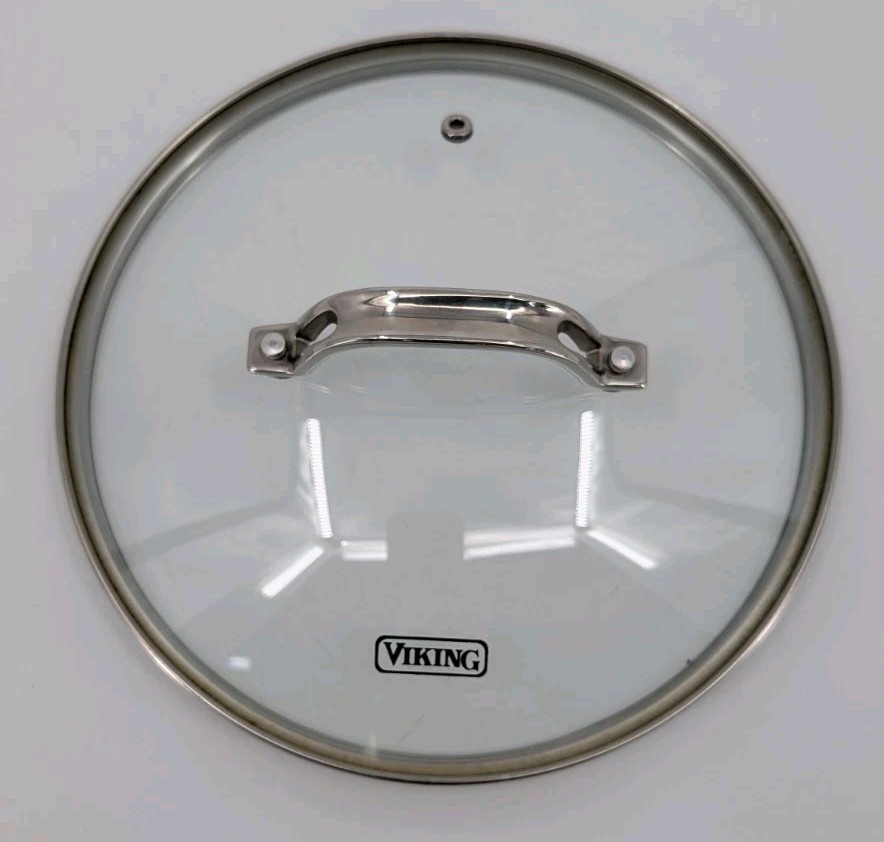 Viking Glass Lid 8.5″ Replacement Metal Edges And Handle