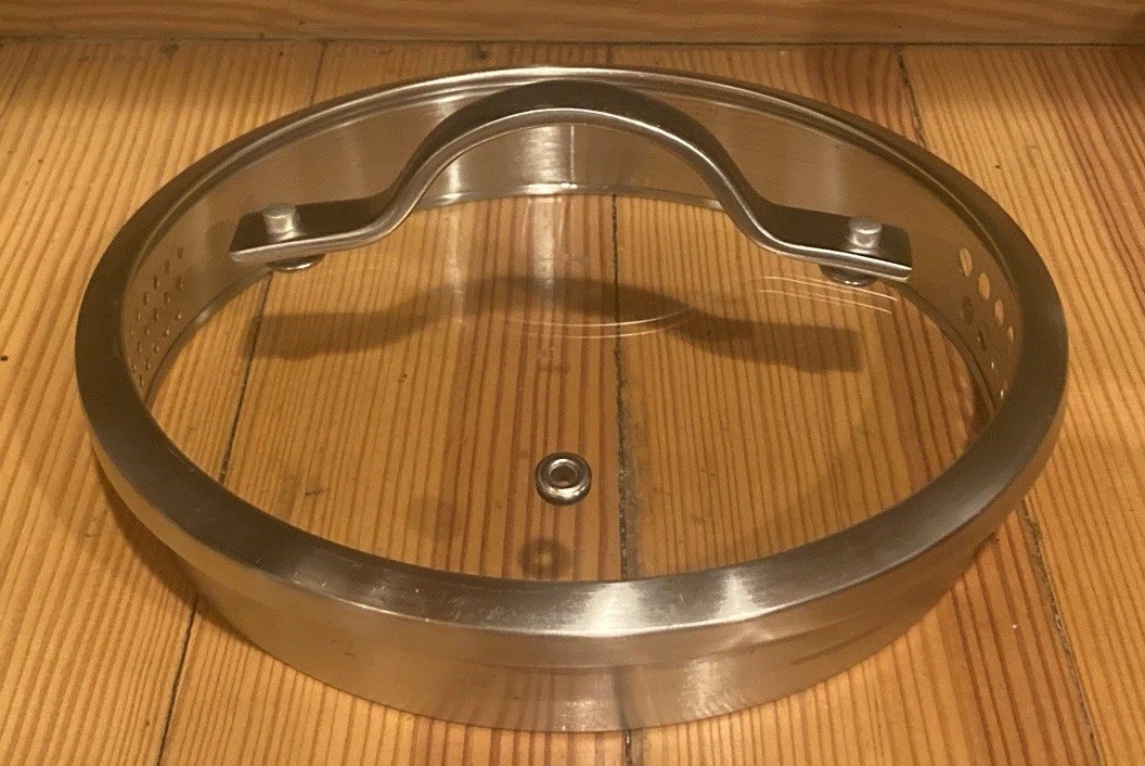 High Quality Stnls Stl Glass Strainer Lid 7 5/8” Total Dia For 7” Inside Dia Pot