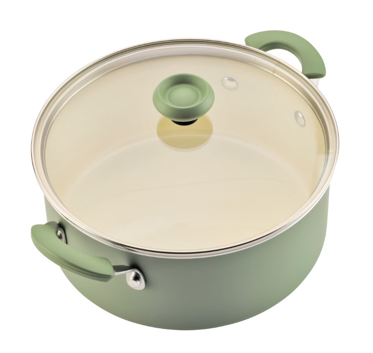 14 Piece Ceramic Nonstick Cookware Set with Cooking Tools, Dishwasher Safe,Green