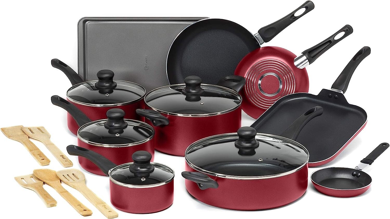 Ecolution Easy Clean Nonstick Cookware Set, Features Kitchen Essentials, Bamboo