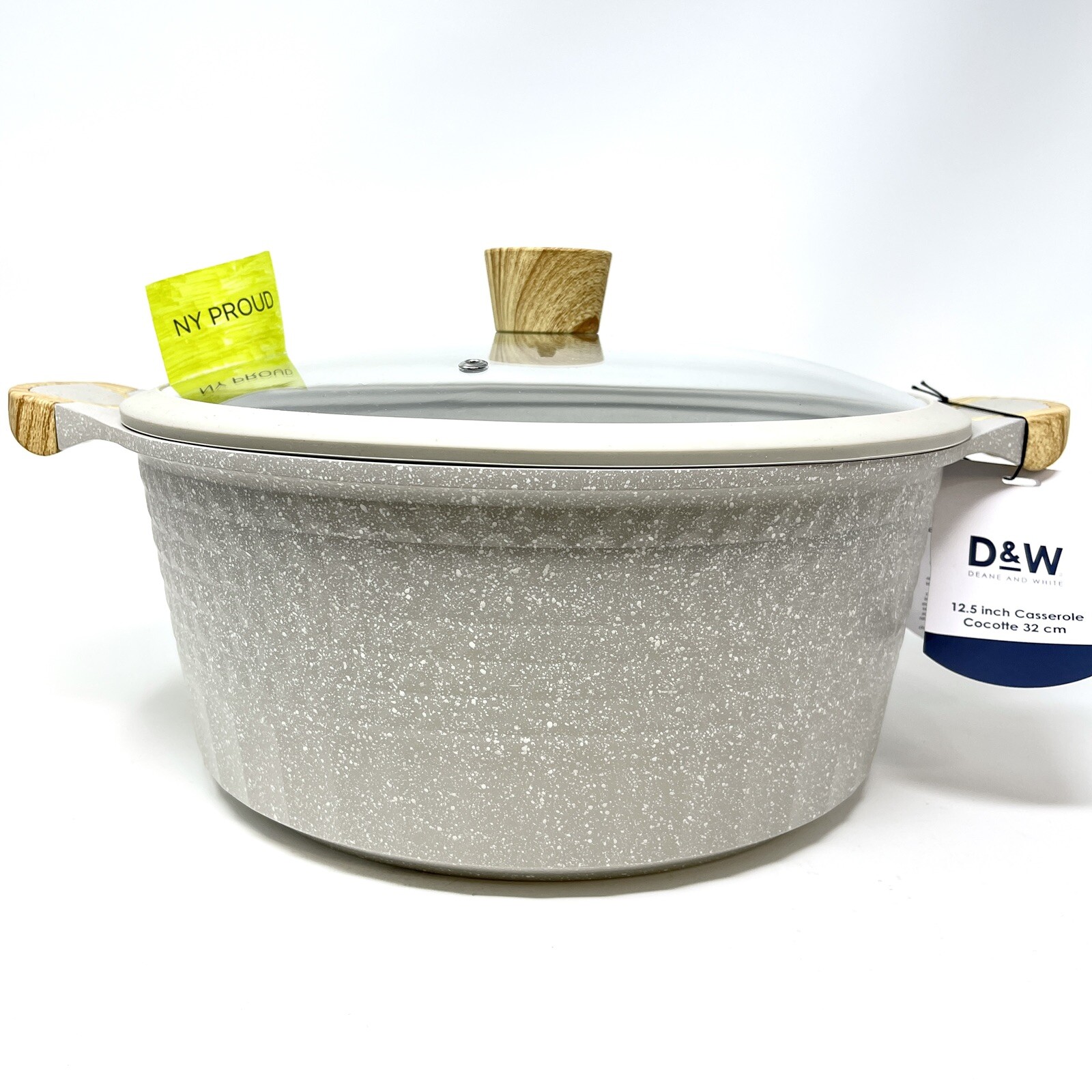 D&W Cookware Casserole Stock Pot Nonstick With Lid 10 Quart, 12.5” DIAMOND CUT