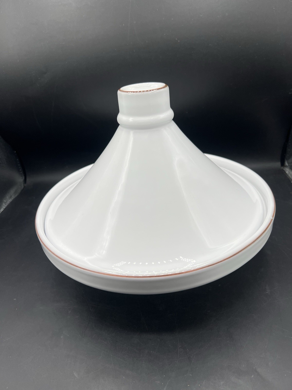 Pottery Barn Terracotta Tagine Portugal White Glazed 11” Cooking Dish Lid