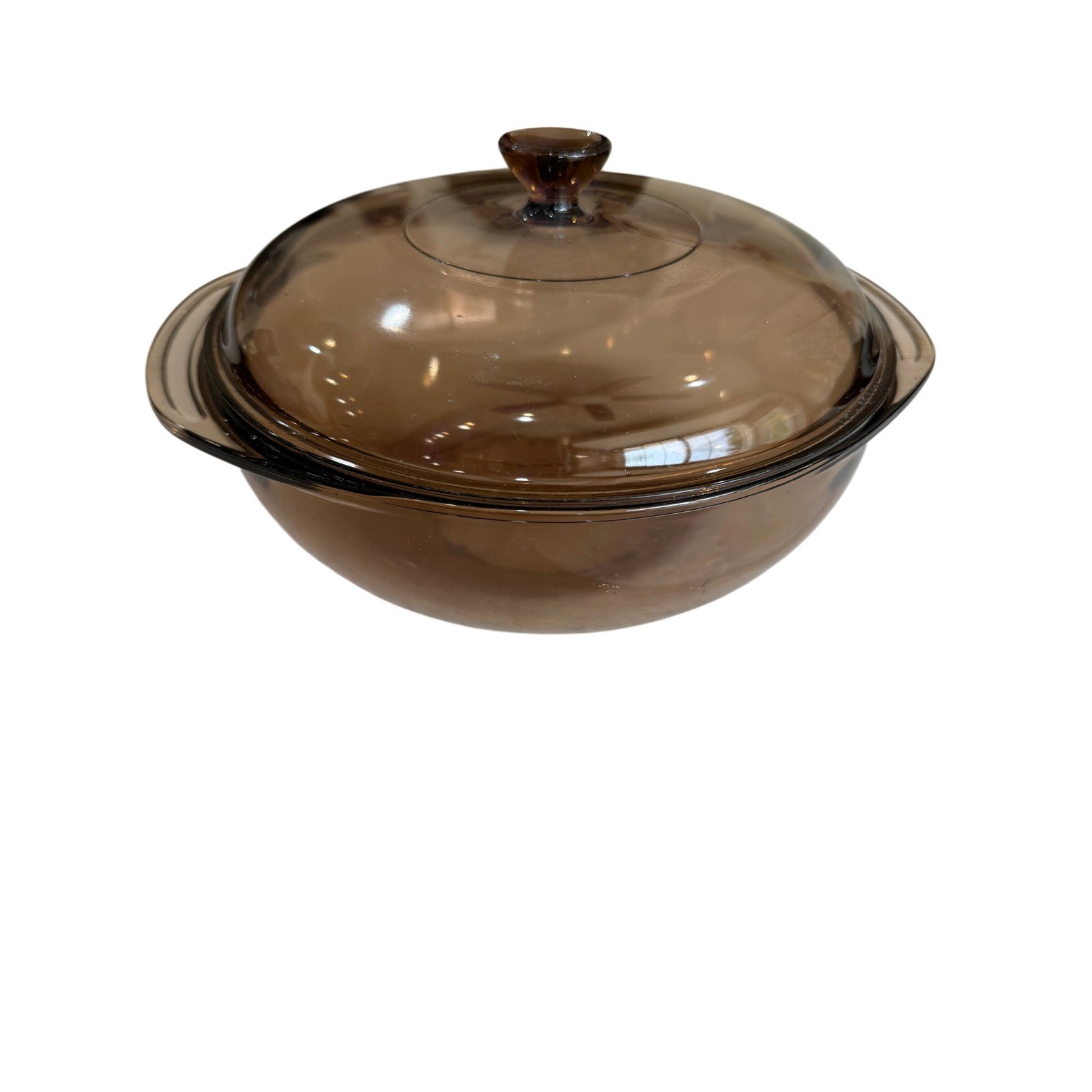 Pyrex Visions Casserole Dish 2qt Amber Brown 624-C With Lid USA
