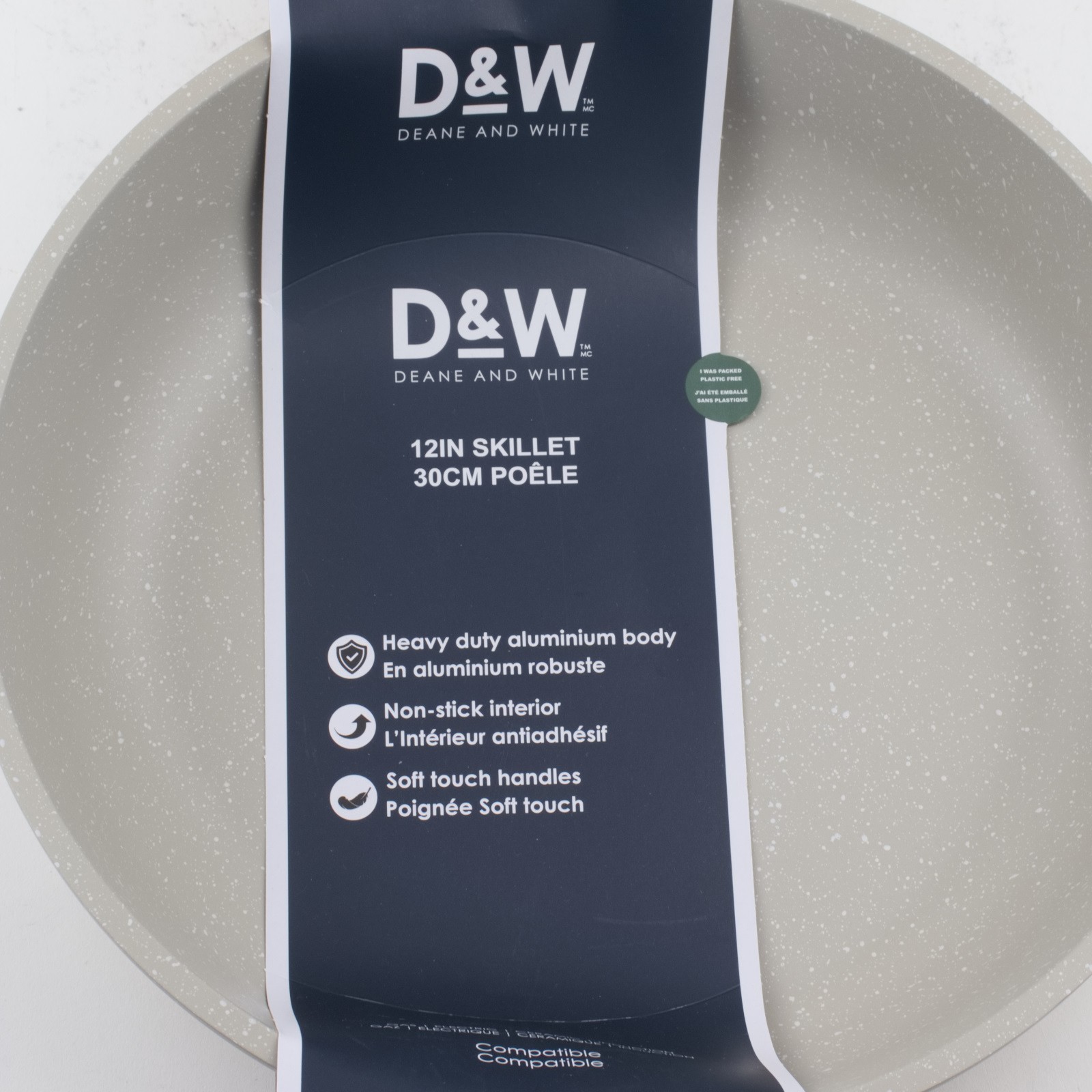 Deane and White Cookware 12″ Skillet Non Stick Frying Pan D&W Gray