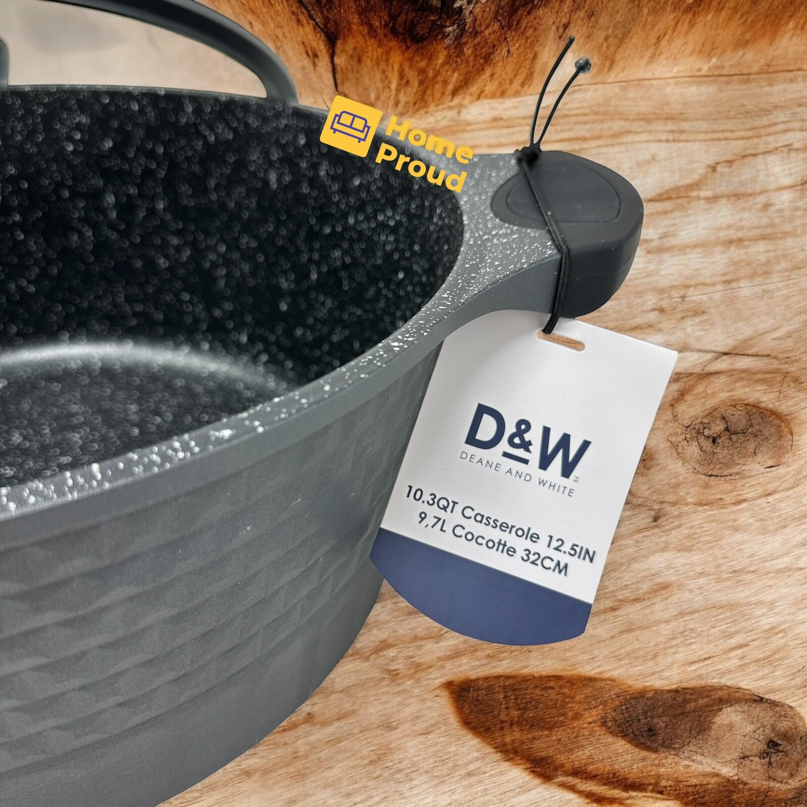D&W Pot/Casserole 12.5″ Inch,10 Qt With Lid Big Party Size Nonstick Cookware