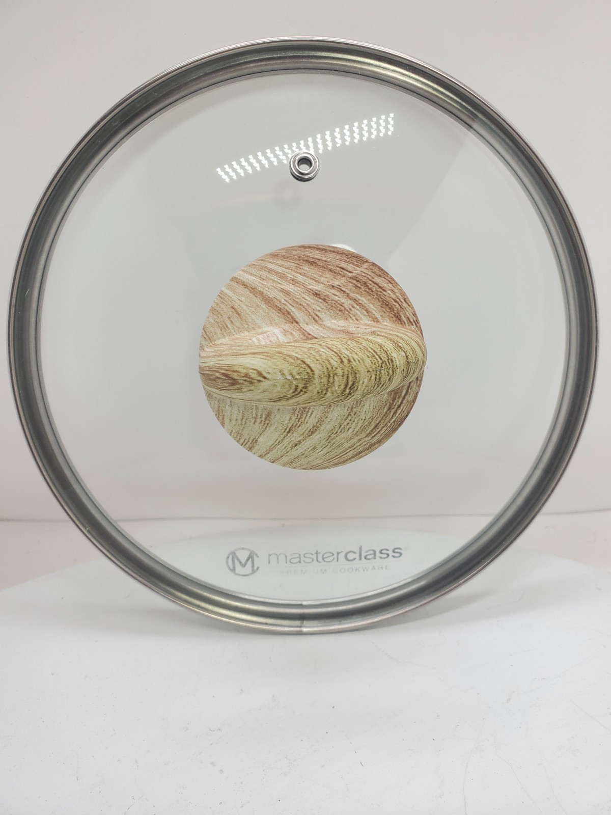Masterclass Premium Cookware Collection 8 1/4” Vented Lid Light Wooden Handle