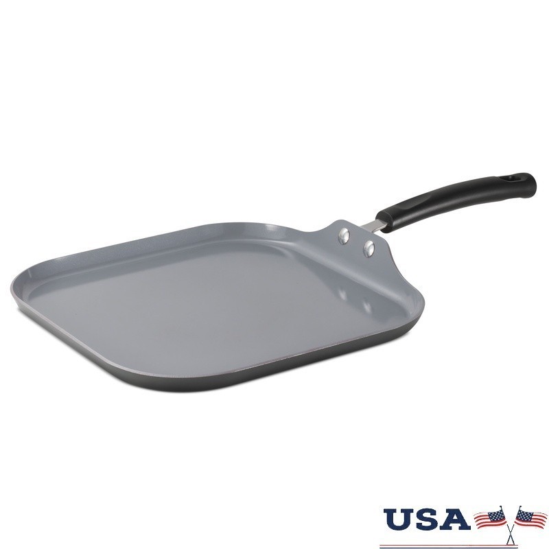 Nonstick Ceramic Square Griddle Dishwasher Safe Electric Gas Cooktops Cooking US