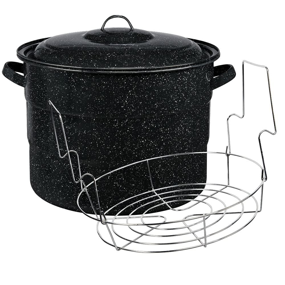 Canning Pot with Rack & Lid – 21 Quart Large Boiling Water Canning Set for Ja…