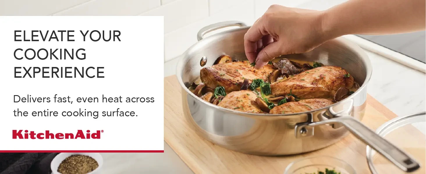 KitchenAid Tri-Ply Clad Stainless Steel 12-piece Cookware Set, New In Box NIB