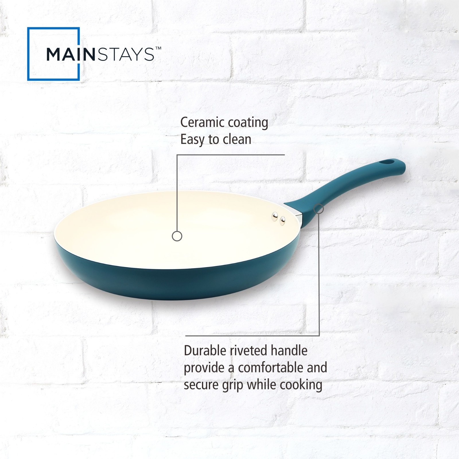 Mainstays Aluminum Nonstick Ceramic 3 Pieces Frypan Set