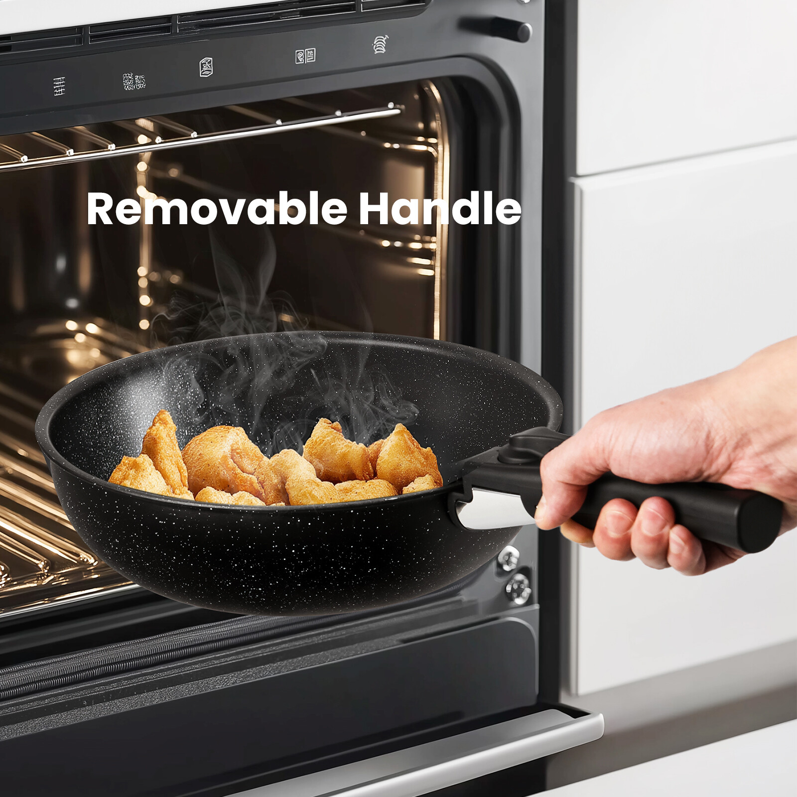 12pcs/set Non-Stick Pots Cookware w/Detachable Handle,Kitchen Pots and Pans Set