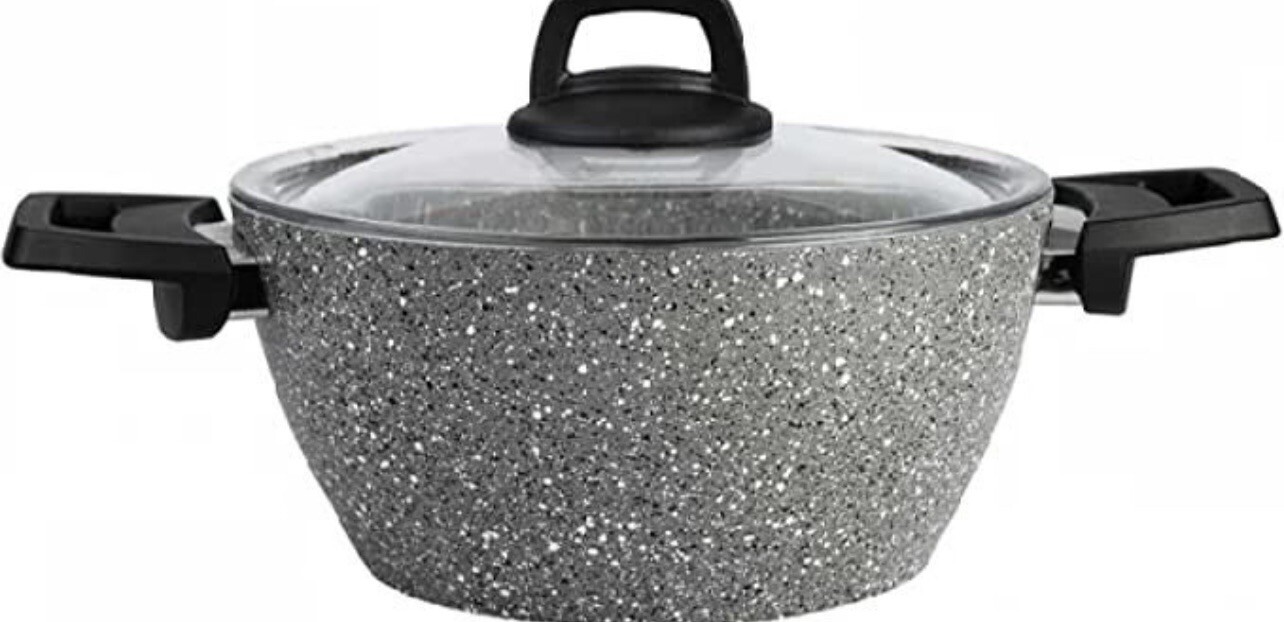 Cookware BioGranite 7 Pieces Granite Cookware Pot and Pan Set NonStick Coating