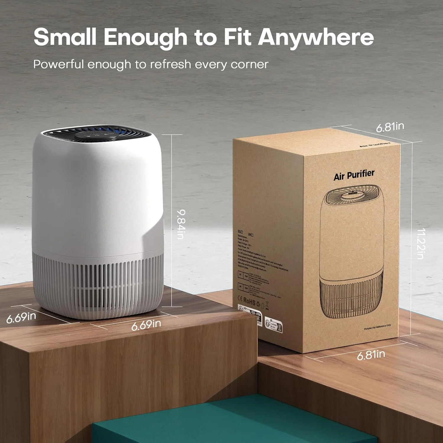 Air Purifiers for Home with H13 True HEPA Filter Up to 1076 Ft² for Pet Hair,