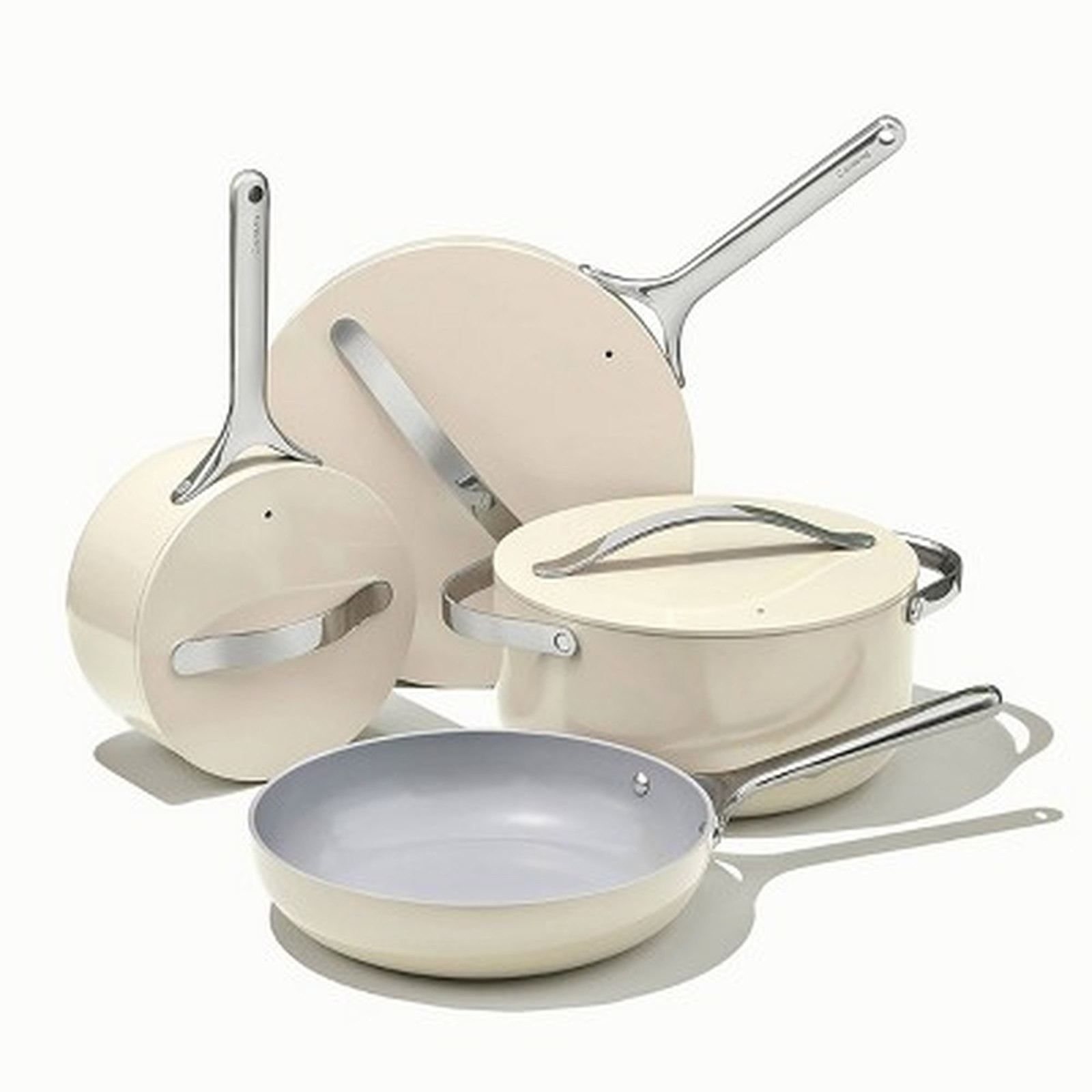 Caraway Home 12pc Cookware Set – Cream Non-Toxic Ceramic