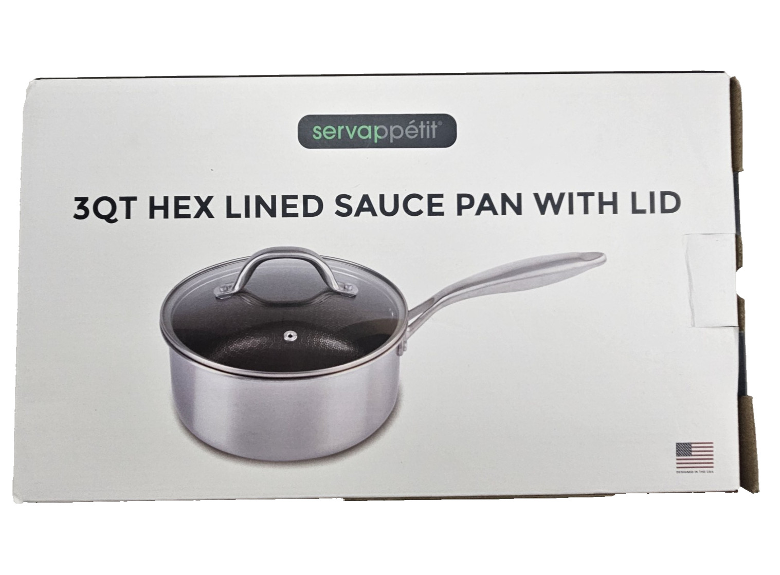 Servappetit 3QT Hex Lined Saute Pan With Lid 11 inches Diameter WP286
