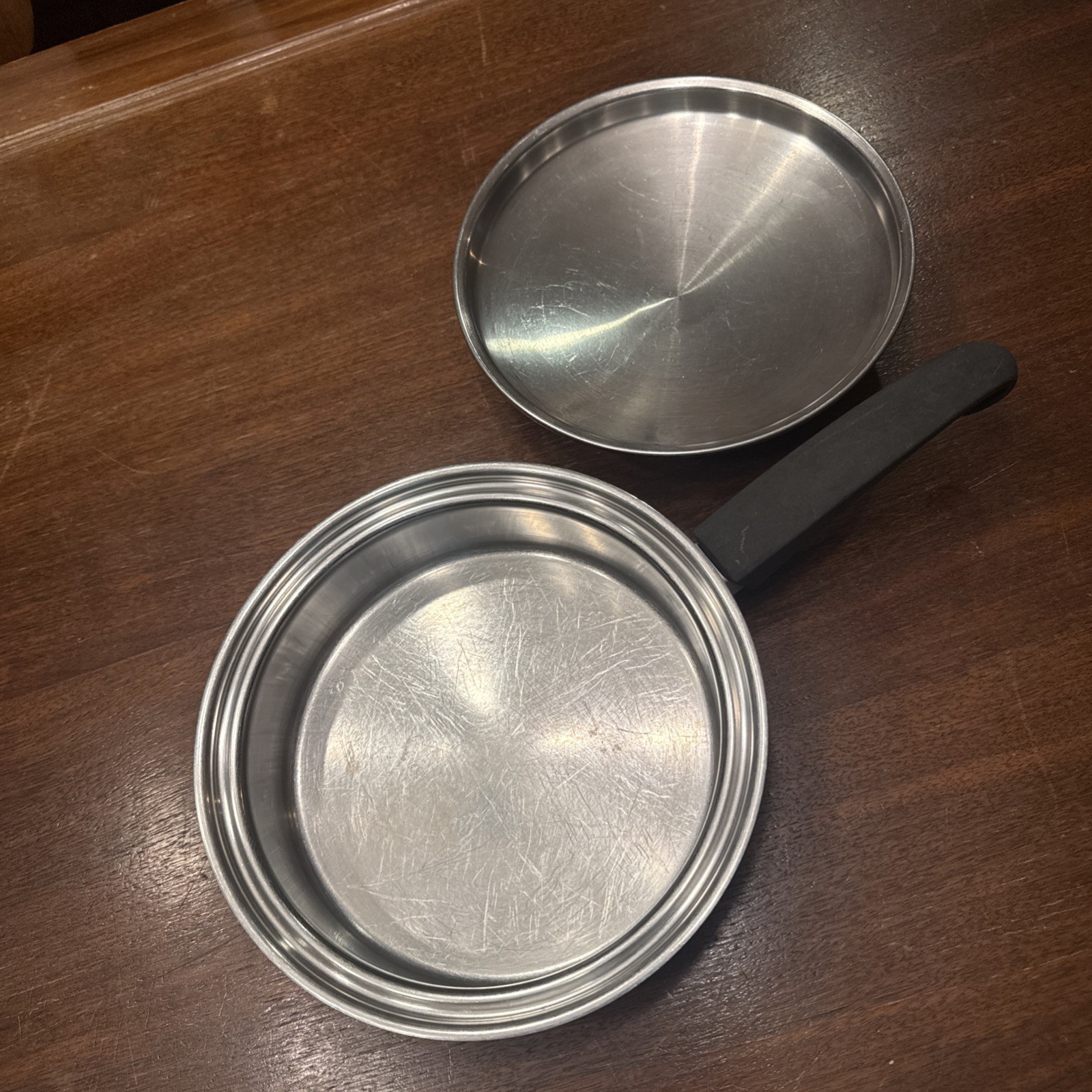 Vintage Seal O Matic Thermium Stainless Steel Pots USA 3 PC Set