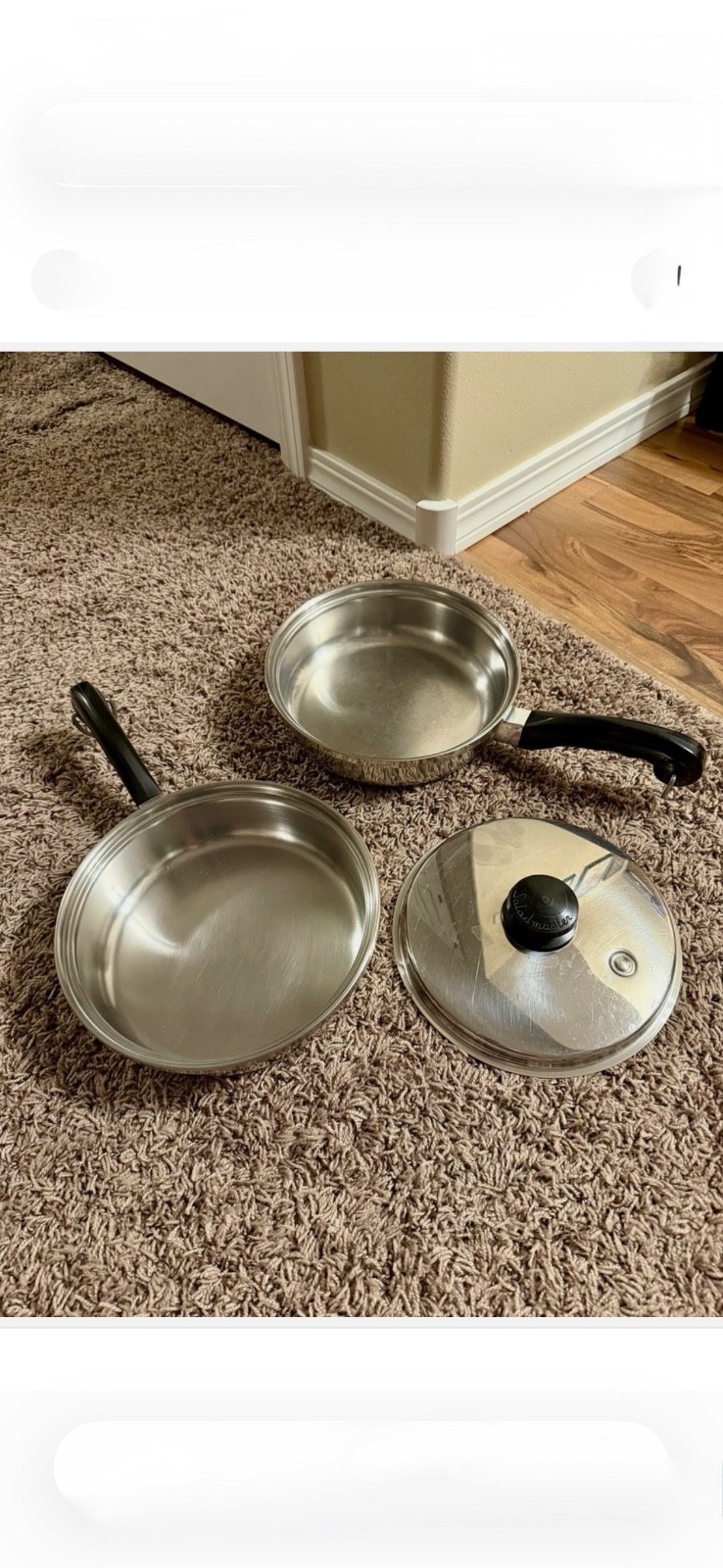 Saladmaster 18-8 Tri-Clad Stainless Steel 9 Inch Skillet Fry Pan with Vapo Lid