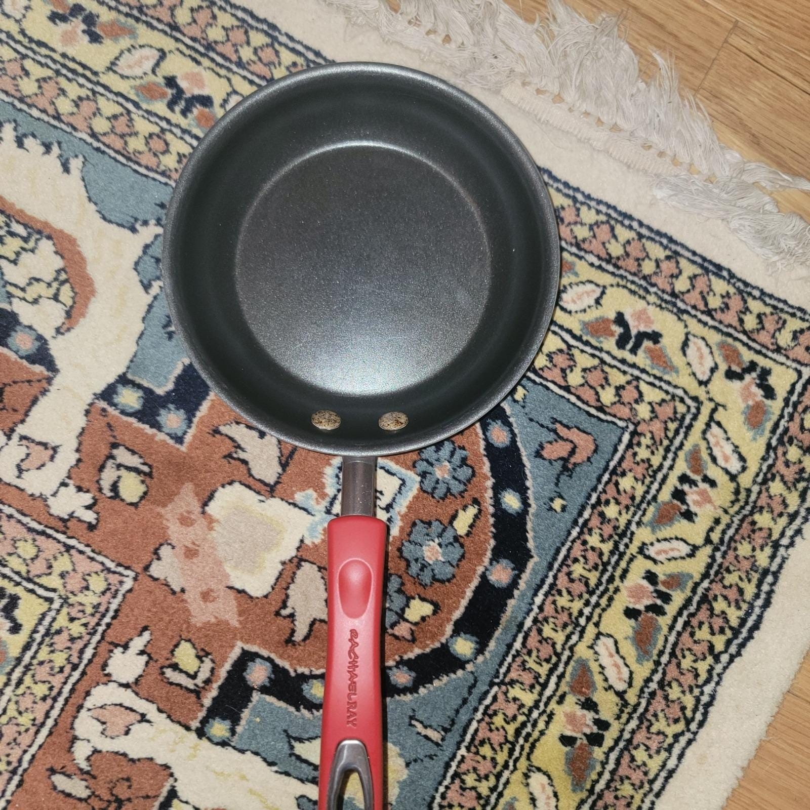 Rachel Ray cookware Fry Saute Simmer Red Pan set 9 1/8″ & 7 5/8″ non stick