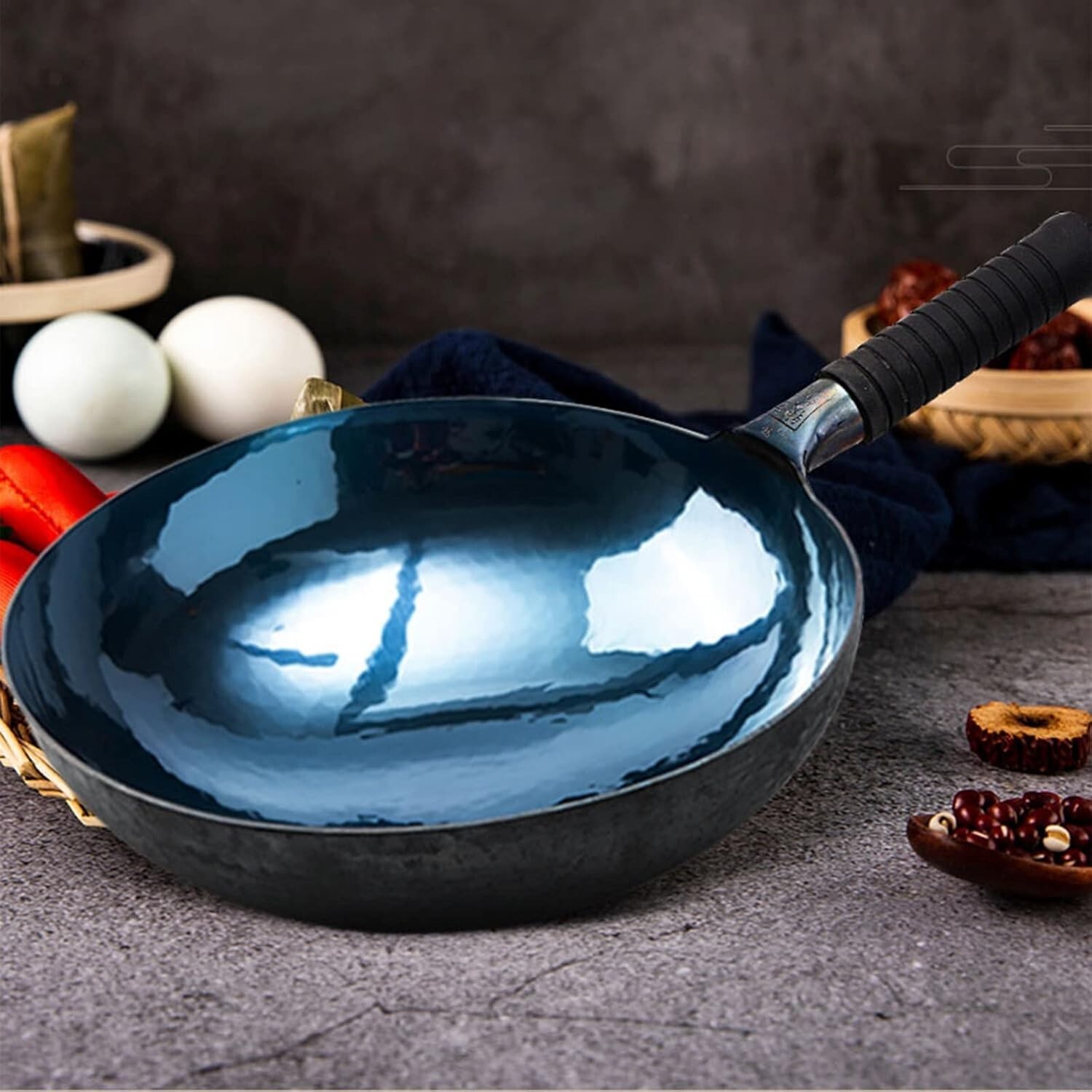 Chinese Wok Iron Pan – General Use Gas and Induction Cookware Non Coated Pot