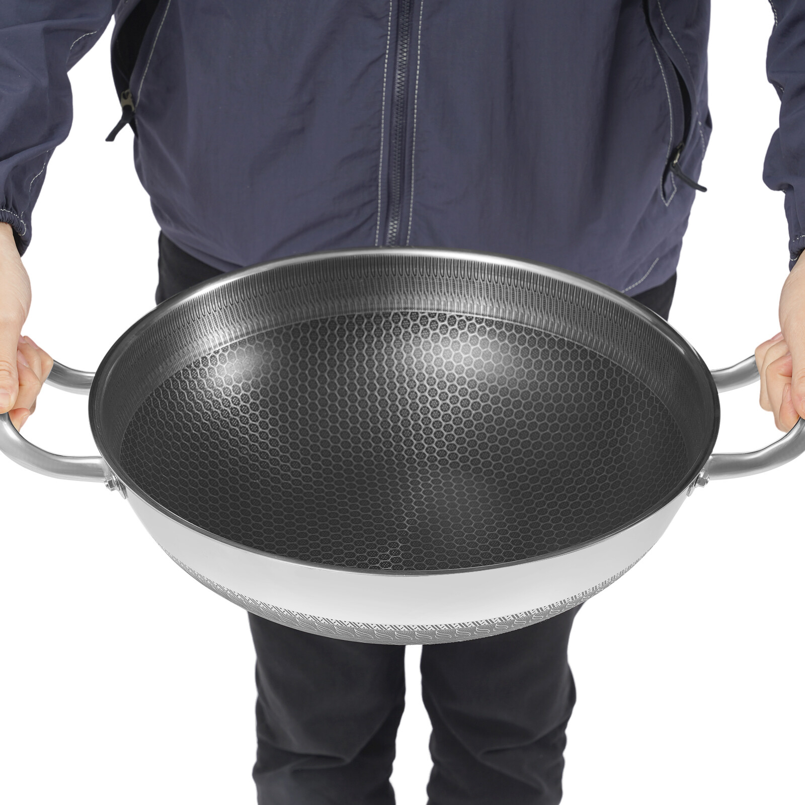Stainless Steel Pan, Cooking Pan, 410 Stainless Steel Frying Pan for 3-4 People~