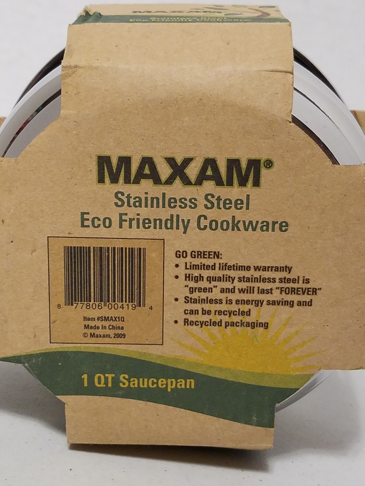 Maxam Stainless Steel 1 Quart Saucepan, Eco Friendly Cookware, Heavy 5-ply Const