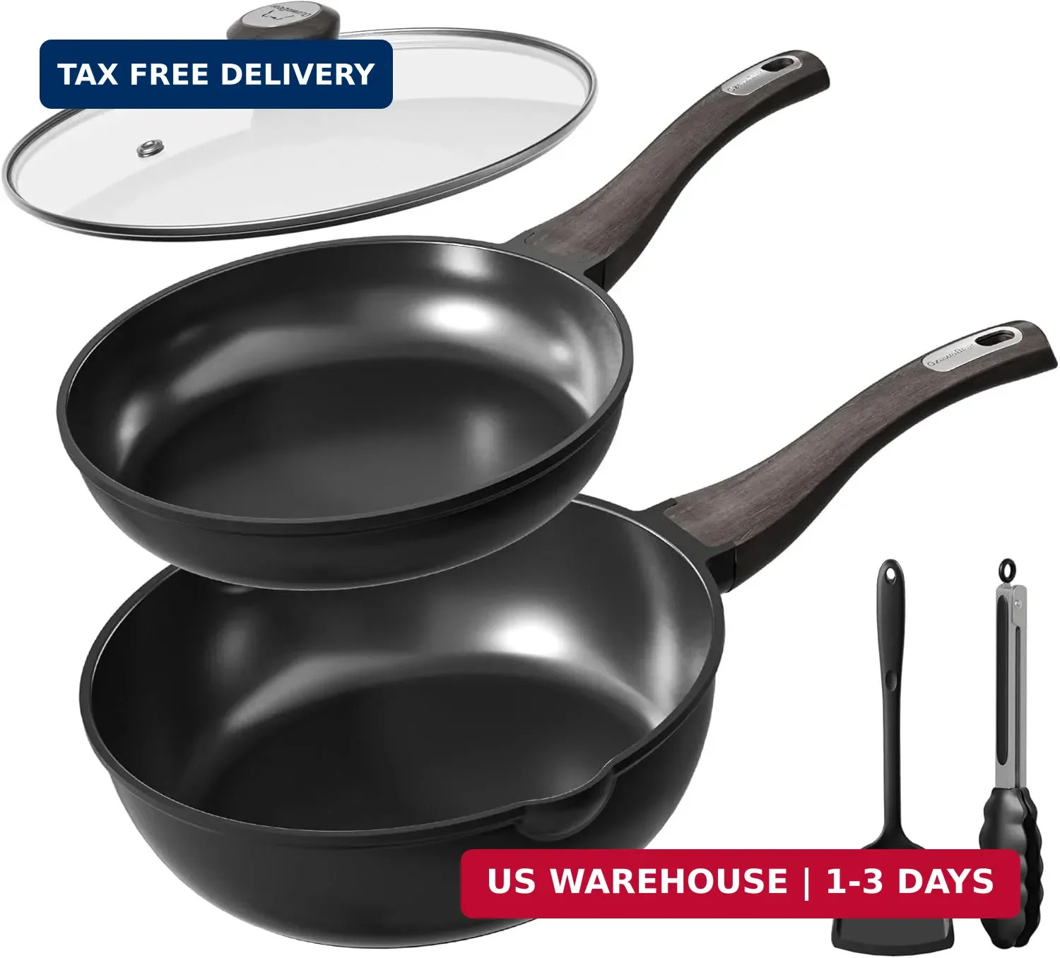 Nonstick Cookware Set, Titanium Coating Pan Set, Induction Cookware Oven Safe RV