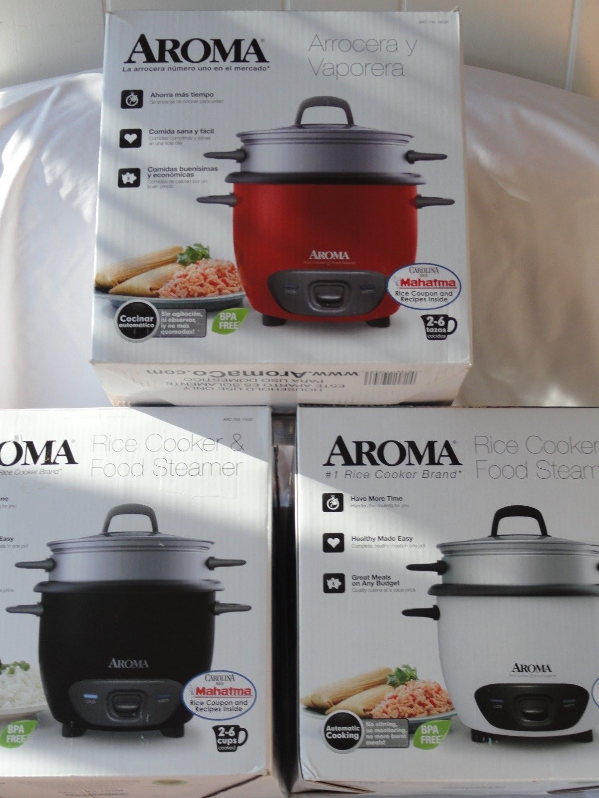 Aroma ARC-743-1NGB 6-Cup Cooked Pot Style Rice & Grain Cooker Food Steamer Black