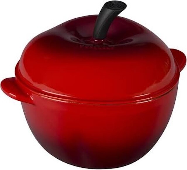 Le Creuset Apple Cocotte Pot Case Iron Cherry Red 2 1/4 Qt France New In Box