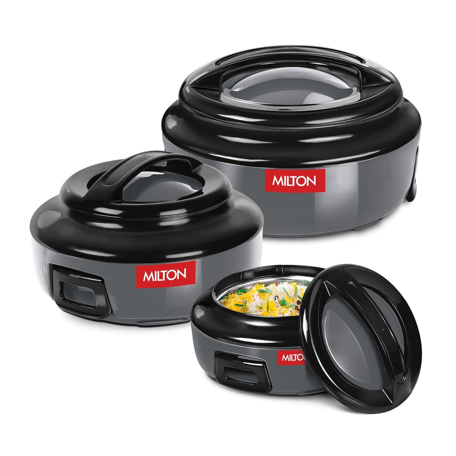 Milton Inner Stainless Steel Casserole Set of 3 (420 ml, 850 ml, 1.43 l)