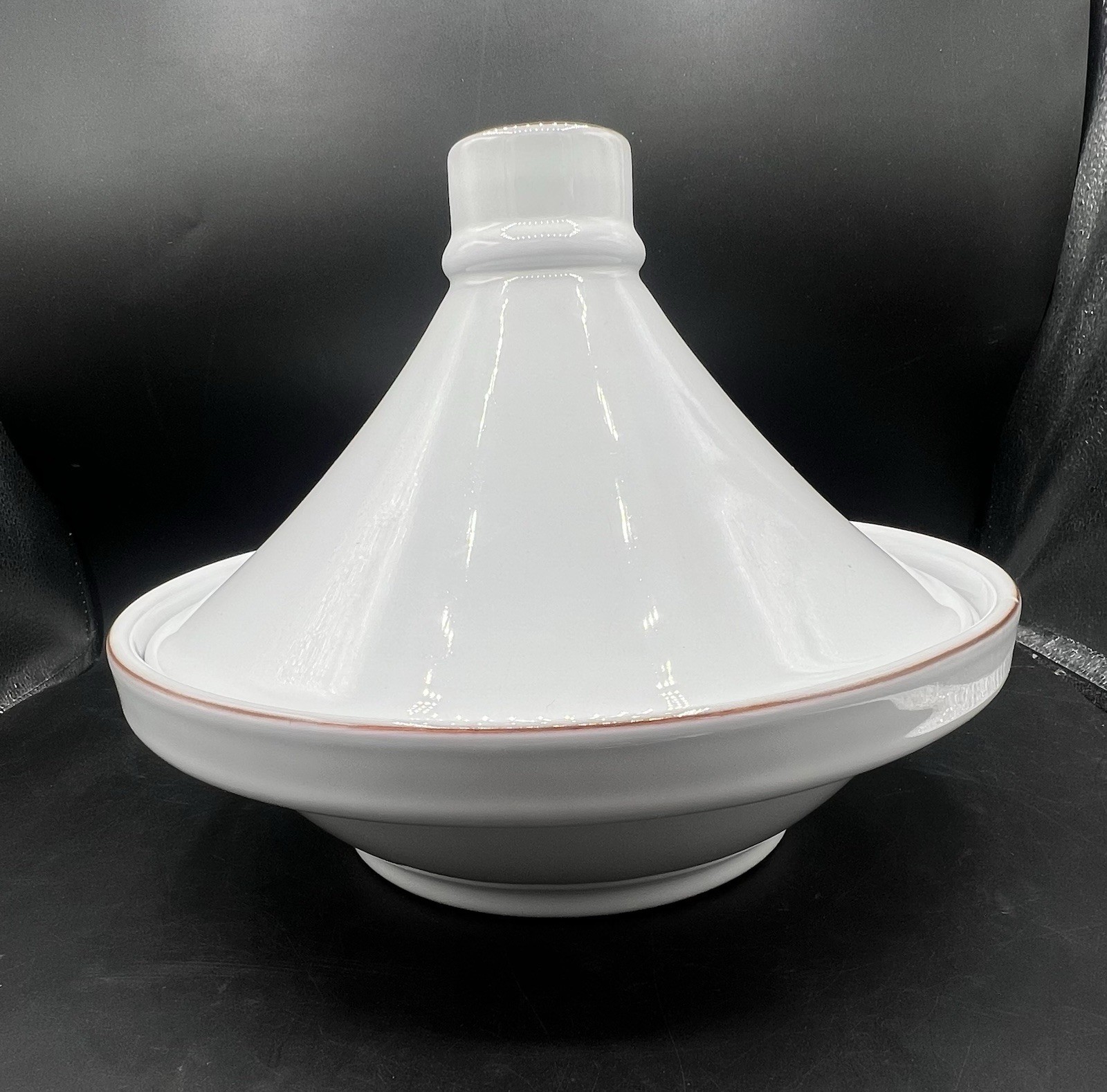 Pottery Barn Terracotta Tagine Portugal White Glazed 11” Cooking Dish Lid