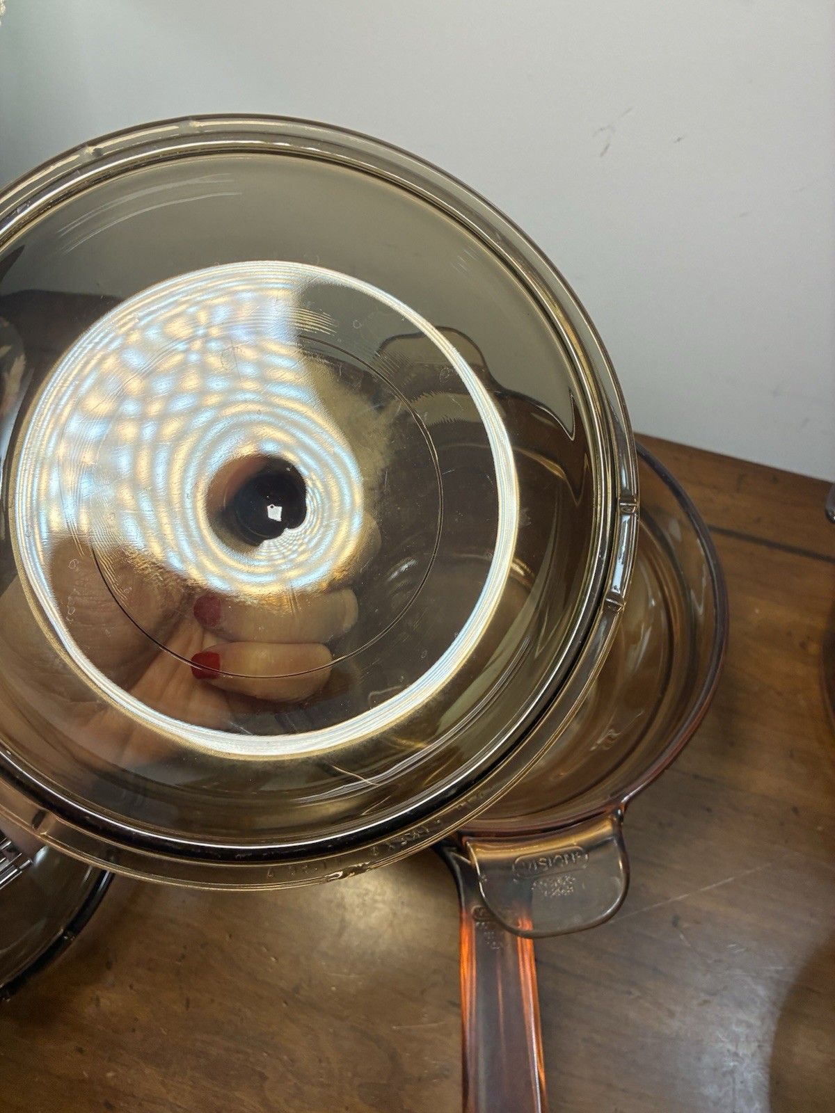 Vintage Corning Ware Amber Vision 10p 4 Sizes Sauce Pans Double Boiler USA