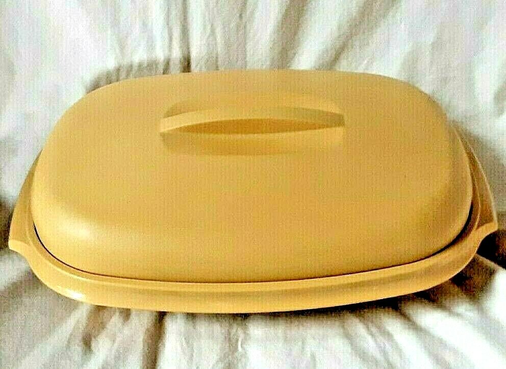 Vintage Tupperware 3 Piece Harvest Gold Vegetable Rice Steamer #1273 Microwave