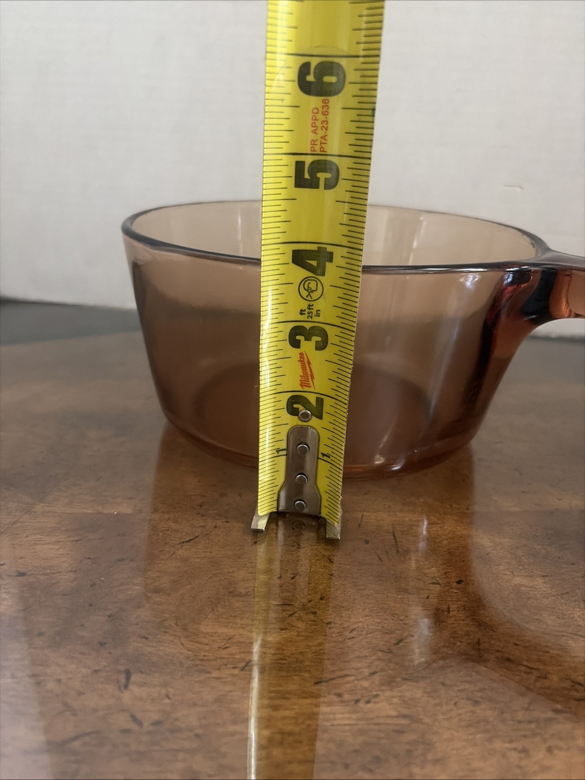 Vintage Corning Amber Vision Ware 1.5 Liter Sauce Pan No Lid. Made In France