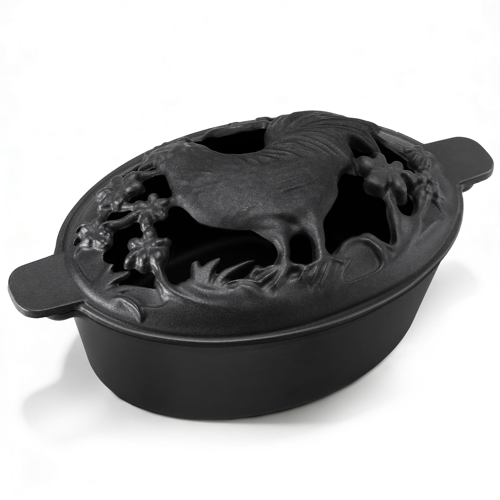 Wood Stove Steamer 2.5 Quart Humidifier Cast Iron Porcelain Fireplace Pot