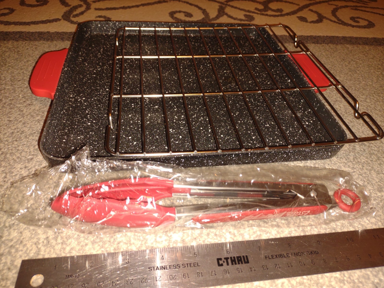 ESLITE LIFE Nonstick Flat Griddle Plate 12” Square Grill Pan Y-FKPS30