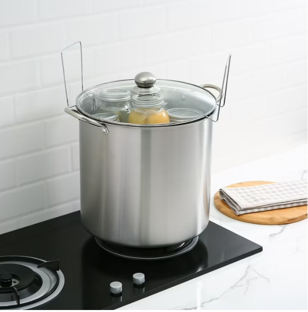 21.5 Quart Stainless Steel Canning Pot with Rack for Home Preserving