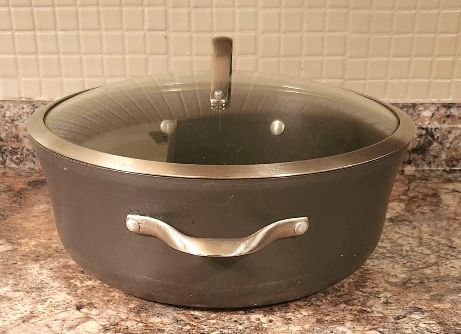 Calphalon 8.5 Qt Hard Anodized Dutch Oven Stock Pot w/ Glass Lid 8788 1/2