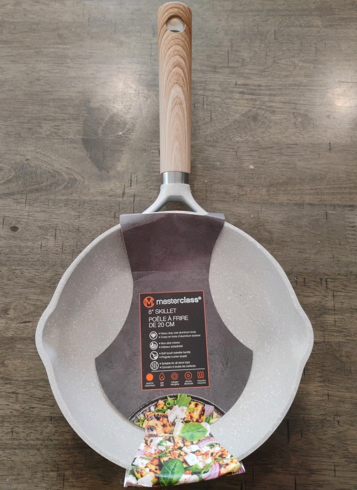 Masterclass Ceramic 8-Inch Skillet Frying Pan – Speckled Tan Soft Touch Handle